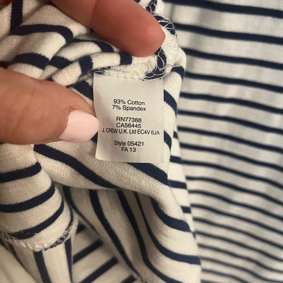 Jcrew dress nautical, navy and white. Size 8. Gold zipper down back - Picture 3 of 4